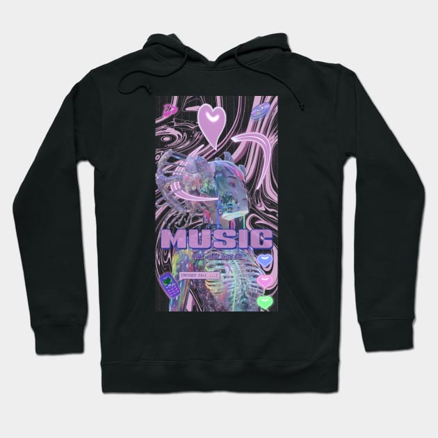 music Y2k hologram Hoodie by Ethereal Graphics